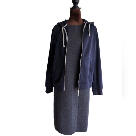 Minimalist grey midi knit sweater dress size S 💯wool NWOT - Picture 9 of 13